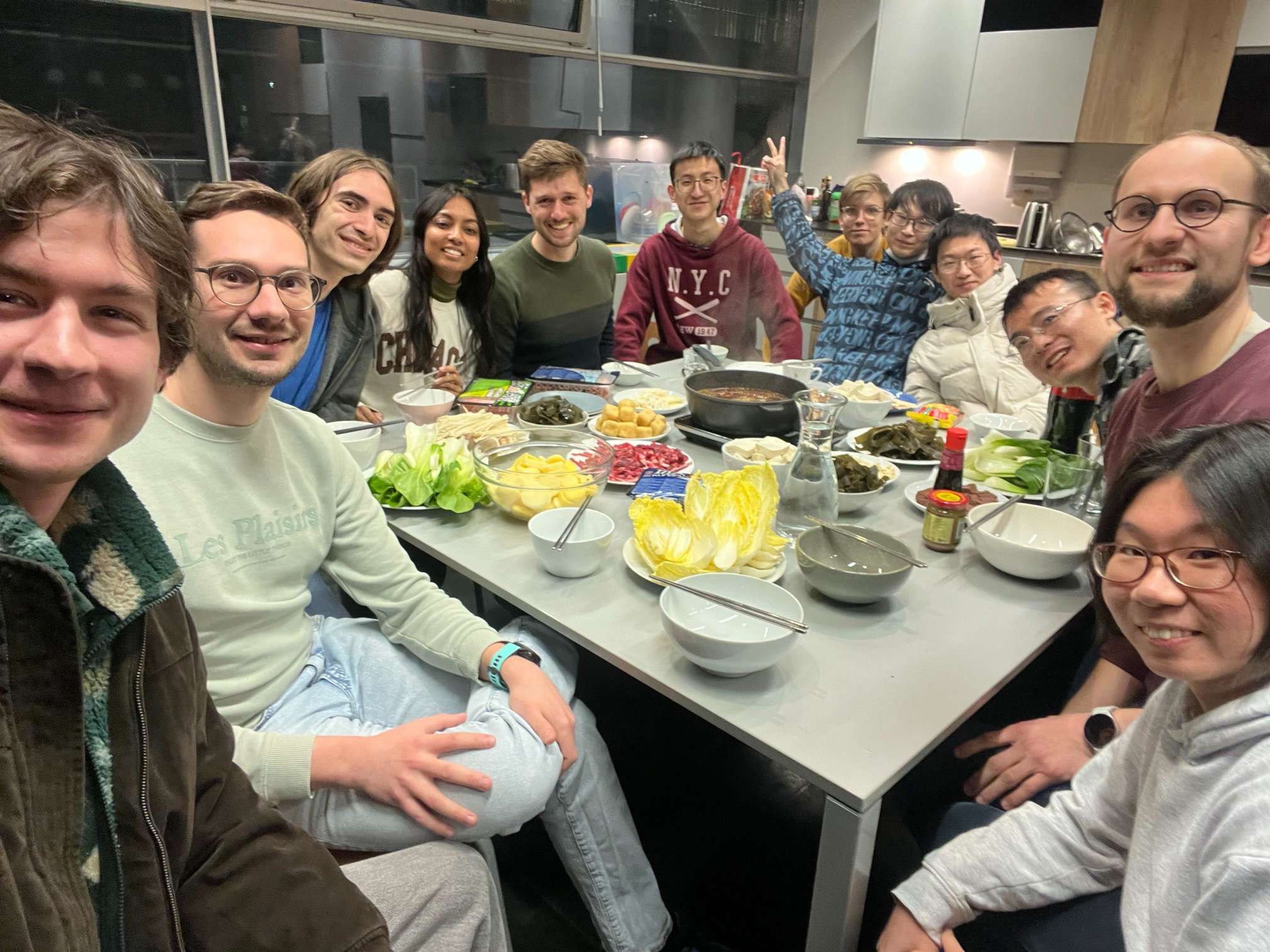 Bernien Lab saying goodbye to Yuanzhe (4th from the right) with a spicy hot pot. A spicy goodbye